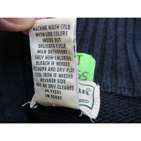 LL Bean Sweater Adult Extra Large XL Blue Pullover Quarter Zip Preppy Mens - Picture 11 of 11